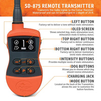 SportDOG SportTrainer 875E SD-875E Remote E-Collar, 1/2-Mile Range, Bright OLED Screen, Up to 3 Dogs