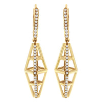 14K Yellow Gold 5/8 Cttw Diamond Geometrical Pillar Drop and Dangle Earrings (G-H Color, SI1-SI2 Clarity)