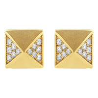 14K Yellow Gold 1/4 Cttw Diamond Pyramid Stud Earring (G-H Color, SI1-SI2 Clarity)