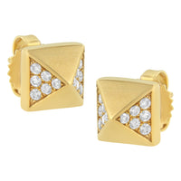 14K Yellow Gold 1/4 Cttw Diamond Pyramid Stud Earring (G-H Color, SI1-SI2 Clarity)