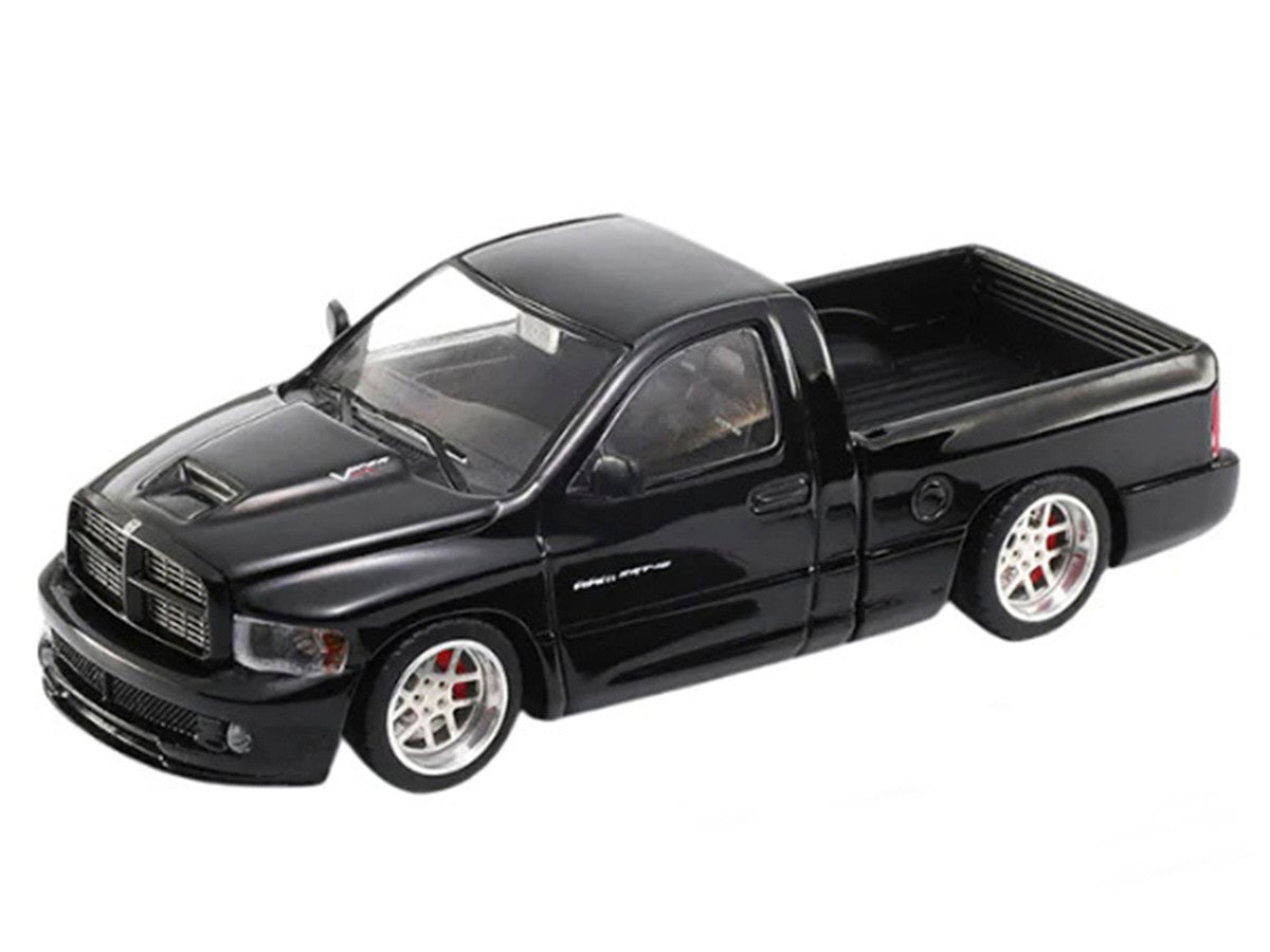 2003 Dodge Ram SRT-10 Pickup Truck Black 1/64 Diecast Model Car by Shoom64 Models