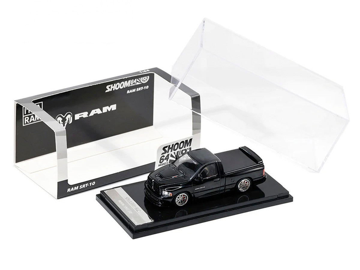 2003 Dodge Ram SRT-10 Pickup Truck Black 1/64 Diecast Model Car by Shoom64 Models