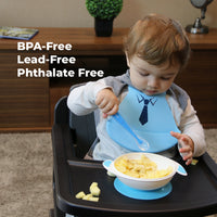 Primo Passi Silicone Baby Bib, Blue Tie