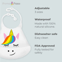 Primo Passi Silicone Baby Bib, Unicorn