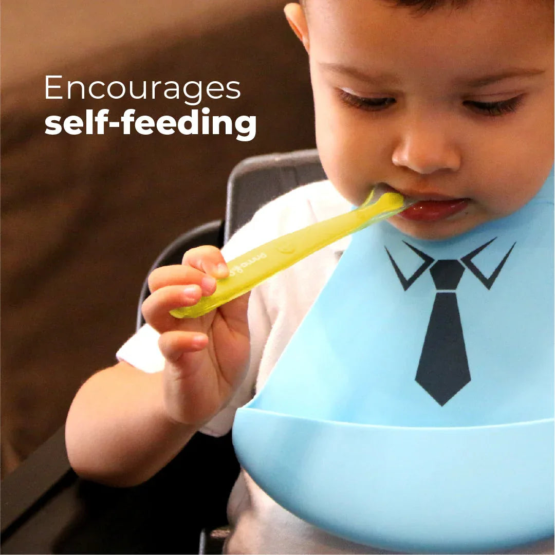 Primo Passi - Silicone Spoon, 4PK, Grey and Yellow - BIG FRENCHIES