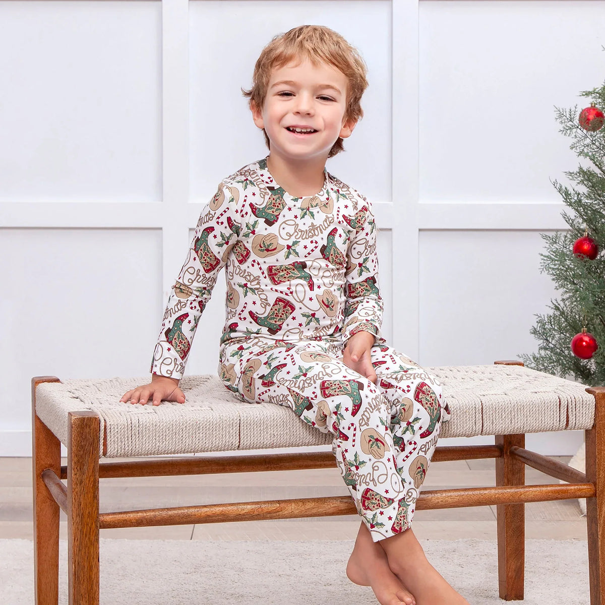 Western Christmas Pajamas for Kids – Bamboo Holiday PJs - BIG FRENCHIES