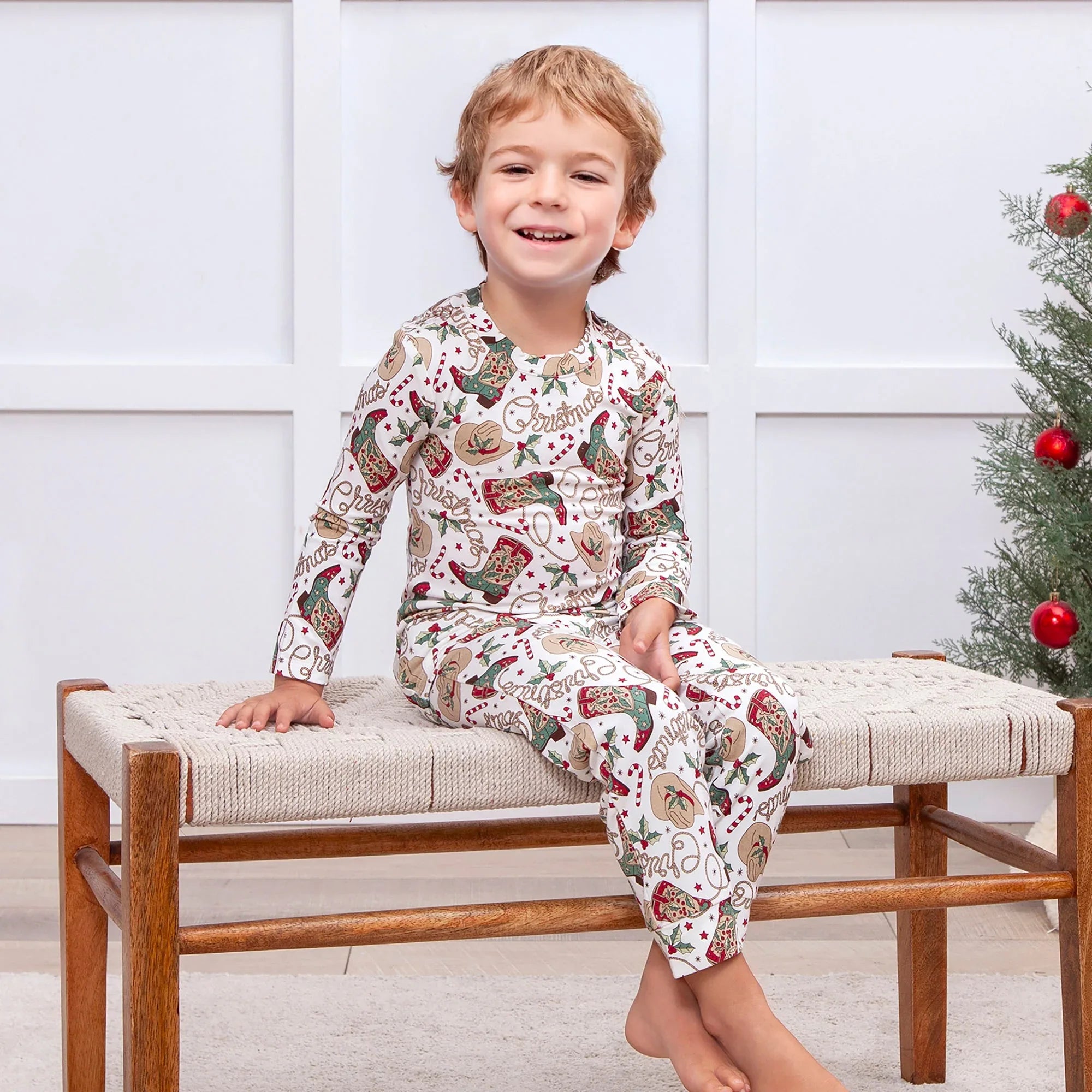 Western Christmas Pajamas for Kids – Bamboo Holiday PJs - BIG FRENCHIES