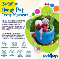 Honey Pot Dog eCup Treat Dispenser | Durable PUP-X Rubber Enrichment Toy | USA Made - BIG FRENCHIES