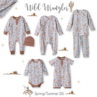 Wild Wrangler/Blue Western Bamboo Henley Cowboy Romper - BIG FRENCHIES