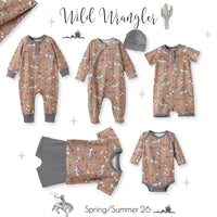 Wild Wrangler/Brown Western Bamboo Shorty Romper for Boys - BIG FRENCHIES