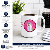 Pink Shih Tzu Ceramic Coffee Mug 15 oz Decorative Large C Handle Mug Cup for Tea, Cocoa Hot Chocolate