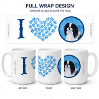 Blue Japanese Chin Ceramic Coffee Mug 15 oz Decorative Large C Handle Mug Cup for Tea, Cocoa Hot Chocolate