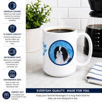 Blue Japanese Chin Ceramic Coffee Mug 15 oz Decorative Large C Handle Mug Cup for Tea, Cocoa Hot Chocolate