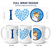 Blue Smooth Collie Ceramic Coffee Mug 15 oz Decorative Large C Handle Mug Cup for Tea, Cocoa Hot Chocolate