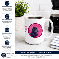 Pink Cocker Spaniel Ceramic Coffee Mug 15 oz Decorative Large C Handle Mug Cup for Tea, Cocoa Hot Chocolate