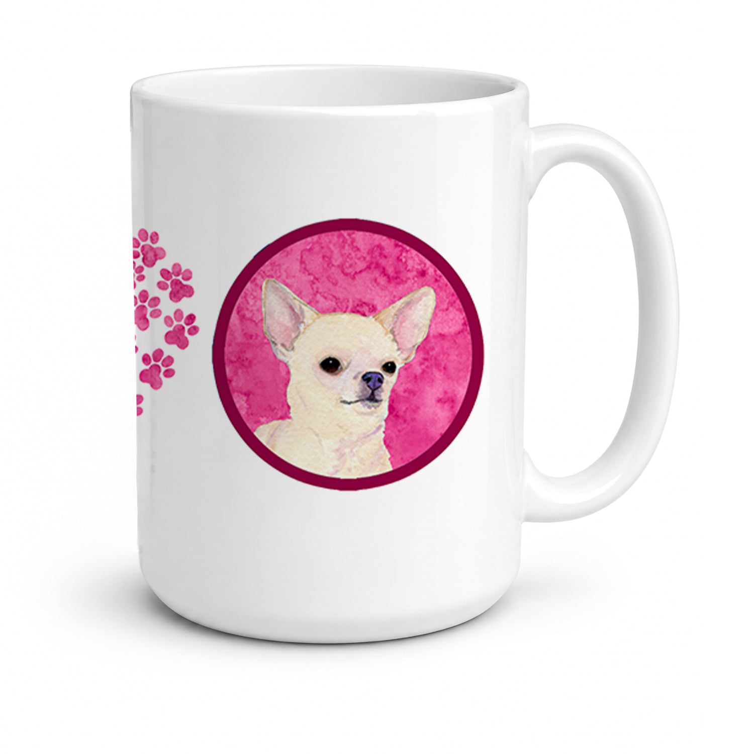 Pink Chihuahua Ceramic Coffee Mug 15 oz Decorative Large C Handle Mug Cup for Tea, Cocoa Hot Chocolate