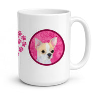 Pink Chihuahua Ceramic Coffee Mug 15 oz Decorative Large C Handle Mug Cup for Tea, Cocoa Hot Chocolate