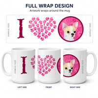 Pink Chihuahua Ceramic Coffee Mug 15 oz Decorative Large C Handle Mug Cup for Tea, Cocoa Hot Chocolate