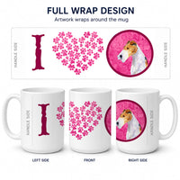 Pink Wire Fox Terrier Ceramic Coffee Mug 15 oz Decorative Large C Handle Mug Cup for Tea, Cocoa Hot Chocolate