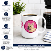 Pink French Bulldog Ceramic Coffee Mug 15 oz Decorative Large C Handle Mug Cup for Tea, Cocoa Hot Chocolate