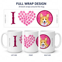 Pink Corgi Ceramic Coffee Mug 15 oz Decorative Large C Handle Mug Cup for Tea, Cocoa Hot Chocolate