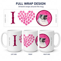 Pink Keeshond Ceramic Coffee Mug 15 oz Decorative Large C Handle Mug Cup for Tea, Cocoa Hot Chocolate