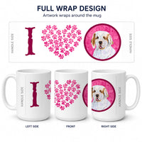 Pink Clumber Spaniel Ceramic Coffee Mug 15 oz Decorative Large C Handle Mug Cup for Tea, Cocoa Hot Chocolate