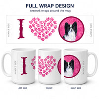 Pink Papillon Ceramic Coffee Mug 15 oz Decorative Large C Handle Mug Cup for Tea, Cocoa Hot Chocolate