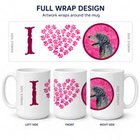 Pink Irish Wolfhound Ceramic Coffee Mug 15 oz Decorative Large C Handle Mug Cup for Tea, Cocoa Hot Chocolate