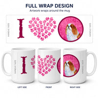 Pink English Toy Spaniel Ceramic Coffee Mug 15 oz Decorative Large C Handle Mug Cup for Tea, Cocoa Hot Chocolate