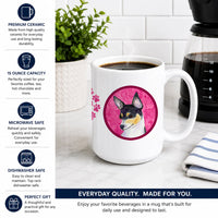 Pink Chihuahua Ceramic Coffee Mug 15 oz Decorative Large C Handle Mug Cup for Tea, Cocoa Hot Chocolate