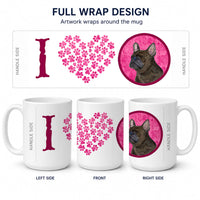 Pink French Bulldog Ceramic Coffee Mug 15 oz Decorative Large C Handle Mug Cup for Tea, Cocoa Hot Chocolate