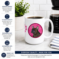Pink French Bulldog Ceramic Coffee Mug 15 oz Decorative Large C Handle Mug Cup for Tea, Cocoa Hot Chocolate