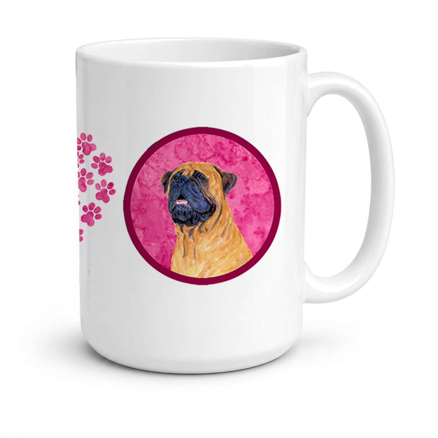 Pink Mastiff Ceramic Coffee Mug 15 oz Decorative Large C Handle Mug Cup for Tea, Cocoa Hot Chocolate