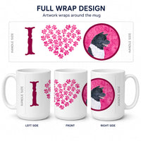 Pink Akita Ceramic Coffee Mug 15 oz Decorative Large C Handle Mug Cup for Tea, Cocoa Hot Chocolate