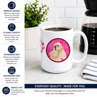 Pink Buff Cocker Spaniel Ceramic Coffee Mug 15 oz Decorative Large C Handle Mug Cup for Tea, Cocoa Hot Chocolate