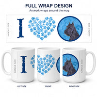 Blue Schnauzer Ceramic Coffee Mug 15 oz Decorative Large C Handle Mug Cup for Tea, Cocoa Hot Chocolate