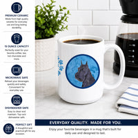 Blue Schnauzer Ceramic Coffee Mug 15 oz Decorative Large C Handle Mug Cup for Tea, Cocoa Hot Chocolate