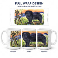 Chow Chow Ceramic Coffee Mug 15 oz Decorative Large C Handle Mug Cup for Tea, Cocoa Hot Chocolate
