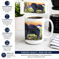 Chow Chow Ceramic Coffee Mug 15 oz Decorative Large C Handle Mug Cup for Tea, Cocoa Hot Chocolate