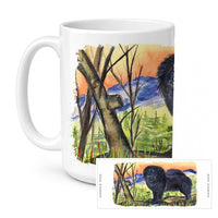 Chow Chow Ceramic Coffee Mug 15 oz Decorative Large C Handle Mug Cup for Tea, Cocoa Hot Chocolate