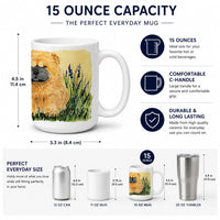 Chow Chow Ceramic Coffee Mug 15 oz Decorative Large C Handle Mug Cup for Tea, Cocoa Hot Chocolate