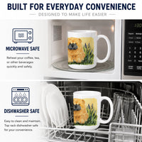 Chow Chow Ceramic Coffee Mug 15 oz Decorative Large C Handle Mug Cup for Tea, Cocoa Hot Chocolate