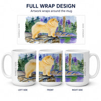 Chow Chow Ceramic Coffee Mug 15 oz Decorative Large C Handle Mug Cup for Tea, Cocoa Hot Chocolate