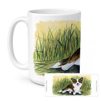 Corgi Ceramic Coffee Mug 15 oz Decorative Large C Handle Mug Cup for Tea, Cocoa Hot Chocolate