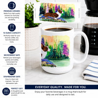 Corgi Ceramic Coffee Mug 15 oz Decorative Large C Handle Mug Cup for Tea, Cocoa Hot Chocolate