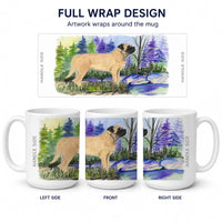 Mastiff Ceramic Coffee Mug 15 oz Decorative Large C Handle Mug Cup for Tea, Cocoa Hot Chocolate