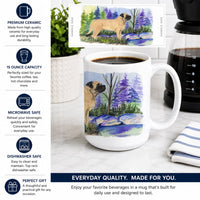 Mastiff Ceramic Coffee Mug 15 oz Decorative Large C Handle Mug Cup for Tea, Cocoa Hot Chocolate