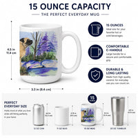Mastiff Ceramic Coffee Mug 15 oz Decorative Large C Handle Mug Cup for Tea, Cocoa Hot Chocolate