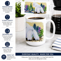 Bichon Frise Ceramic Coffee Mug 15 oz Decorative Large C Handle Mug Cup for Tea, Cocoa Hot Chocolate